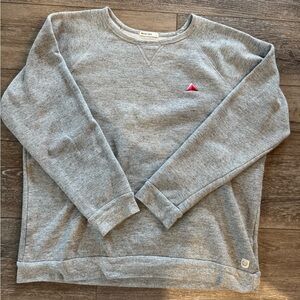 Marine Layer Heather Gray Crewneck Sweatshirt Embroidered Logo Pullover Size L